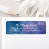 Blauwe Paarse Waterverf Adres label (Insitu)