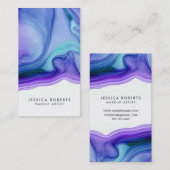 Blauwe Paarse Waterverf Agaat Make-up Artist Visitekaartje (Voorkant / Achterkant)