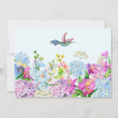 Blauwe Paarse Waterverf Bloembloem baby shower Kaart (Achterkant)