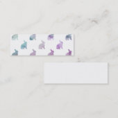 Blauwe Paarse Waterverf Bunny Achtergrond Mini Visitekaartje (Voorkant / Achterkant)