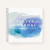 Blauwe Paarse Waterverf Christelijk Prayer Journal Notitieboek (Voorkant)