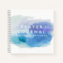 Blauwe Paarse Waterverf Christelijk Prayer Journal Notitieboek