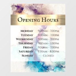 Blauwe Paarse Waterverf die het Venster van Uren o Raamsticker