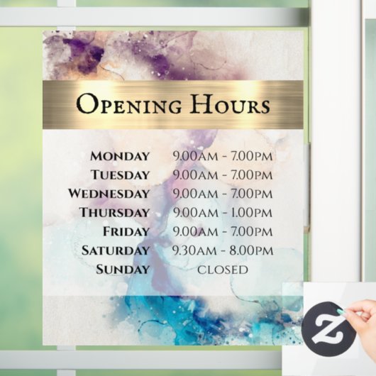 Blauwe Paarse Waterverf die het Venster van Uren o Raamsticker (Huis)