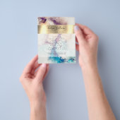 Blauwe Paarse Waterverf en goudkoorts Flyer (Hand)