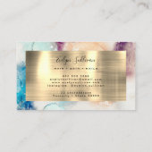 Blauwe Paarse Waterverf en Visitekaartje van goudo (Achterkant)