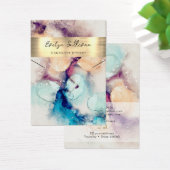 Blauwe paarse waterverf folie ketting display kaar visitekaartje (Bureau)