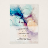 Blauwe paarse waterverf folie ketting display kaar visitekaartje (Achterkant)