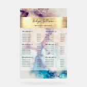 Blauwe Paarse Waterverf Gold Foil-prijslijst Acryl Bord (Voorkant)