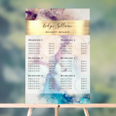 Blauwe Paarse Waterverf Gold Foil-prijslijst Acryl Bord (Neutraal)