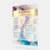 Blauwe Paarse Waterverf Gold Foil-prijslijst Acryl Bord (Hoek)