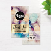 Blauwe paarse waterverf gouden folie bijsluiter visitekaartje (Bureau)