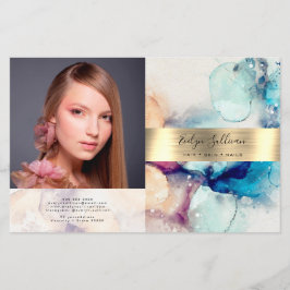 Blauwe Paarse waterverf goudfolie met tweeledige b