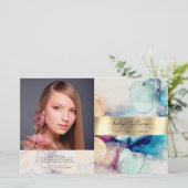 Blauwe Paarse waterverf goudfolie met tweeledige b (Staand voorkant)