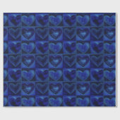 Blauwe Paarse Waterverf Harde Kunst Gedekte Harten Cadeaupapier (Vlak)