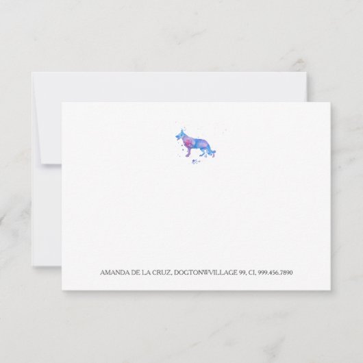 Blauwe Paarse Waterverf herder Illu (Voorkant)