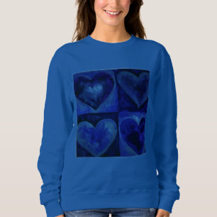 Blauwe Paarse Waterverf Kunst Kunstliefde Zweatshi Trui