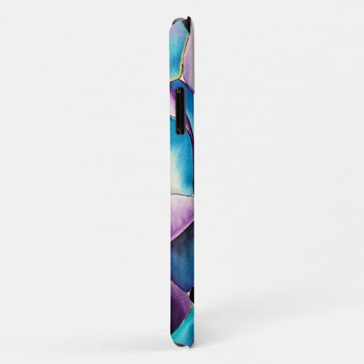 Blauwe paarse waterverf roos kunst Case-Mate iPhone case (Achterkant/rechts)