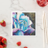 Blauwe paarse waterverf roos kunst servet (Insitu)