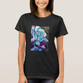 Blauwe paarse waterverf roos kunst t-shirt (Voorkant)