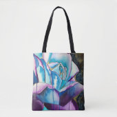 Blauwe paarse waterverf roos kunst tote bag (Voorkant)