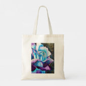 Blauwe paarse waterverf roos kunst tote bag (Achterkant)