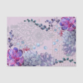 Blauwe paarse waterverf sacheltekst tissuepapier (Voorkant)