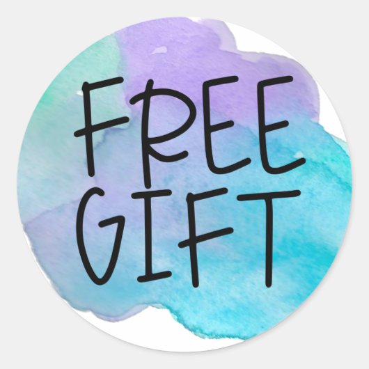 Blauwe paarse waterverf vrije steekproef sticker (Voorkant)