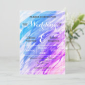 Blauwe Paarse Waterverf - Weddenschap Kaart (Staand voorkant)
