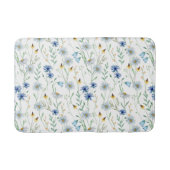 Blauwe Paarse Waterverf Wildflower Badmat (Voorkant)