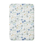 Blauwe Paarse Waterverf Wildflower Badmat (Voorkant Verticaal)