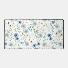 Blauwe Paarse Waterverf Wildflower Bureaumat