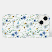 Blauwe Paarse Waterverf Wildflower Case-Mate iPhone Case (Achterkant (horizontaal))