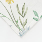 Blauwe Paarse Waterverf Wildflower Fleece Deken (Hoek)