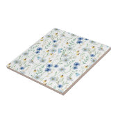 Blauwe Paarse Waterverf Wildflower Tegeltje (Zijkant)