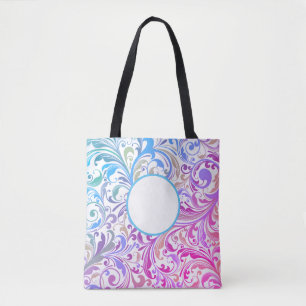 Blauwe Paarse werveling kleurrijk Modern Tote Bag