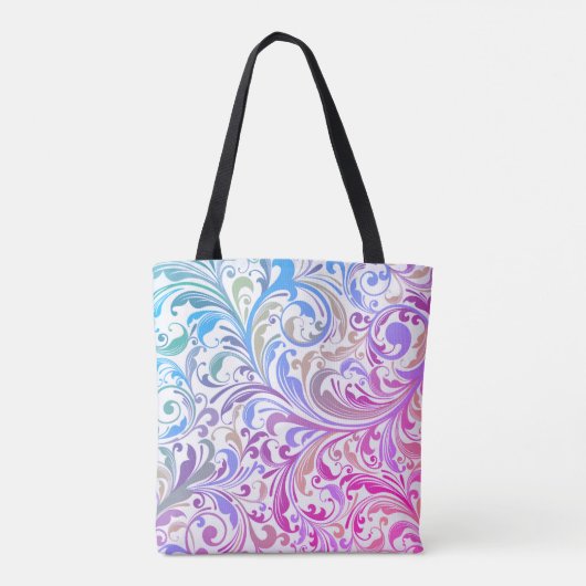 Blauwe Paarse werveling  kleurrijk Modern Tote Bag (Achterkant)