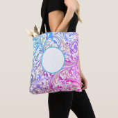 Blauwe Paarse werveling  kleurrijk Modern Tote Bag (Dichtbij)