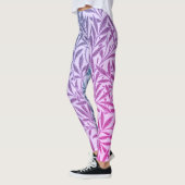 Blauwe Paarse Wilde Bladeren Botanisch Leggings (Links)