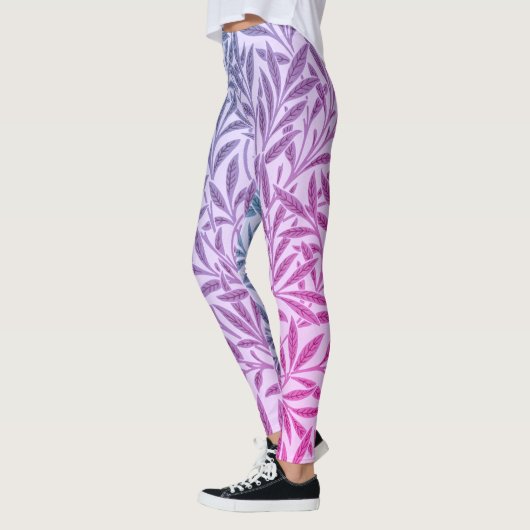 Blauwe Paarse Wilde Bladeren Botanisch Leggings (Links)