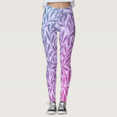 Blauwe Paarse Wilde Bladeren Botanisch Leggings (Voorkant)