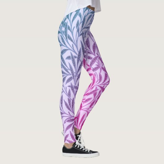  Blauwe Paarse Wilde Bladeren Botanisch Leggings (Rechts)