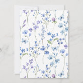 Blauwe & Paarse Wilde Bloem Levensviering Kaart (Achterkant)