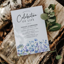 Blauwe & Paarse Wilde Bloemen Viering Van Het Leve