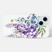 Blauwe Paarse Wisteria Floral Bee iPhone / iPad ca Case-Mate iPhone Case (Achterkant (horizontaal))