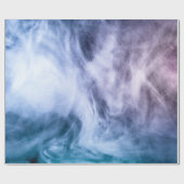 Blauwe paarse witte abstracte hete wolken rook cadeaupapier (Vlak)