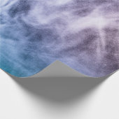 Blauwe paarse witte abstracte hete wolken rook cadeaupapier (Hoek)