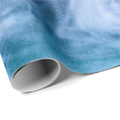 Blauwe paarse witte abstracte hete wolken rook cadeaupapier (Rol Hoek)