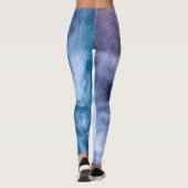 Blauwe paarse witte abstracte hete wolken rook leggings (Achterkant)