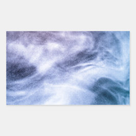 Blauwe paarse witte abstracte hete wolken rook rechthoekige sticker